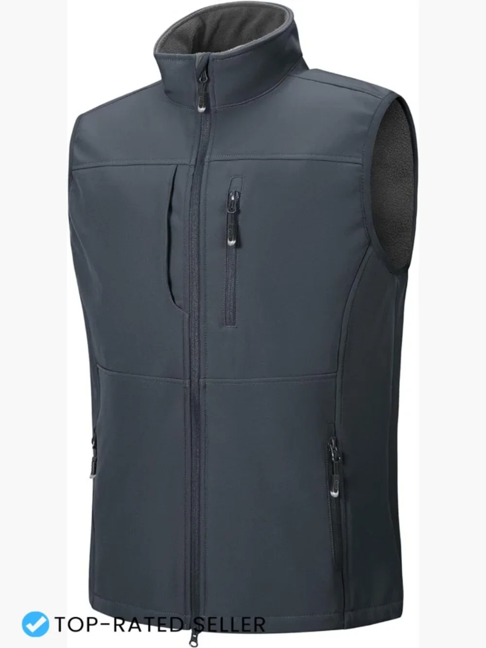 Men's Lightweight Softshell Sleeveless Vest Waterproof Windproof Full Zip Golf